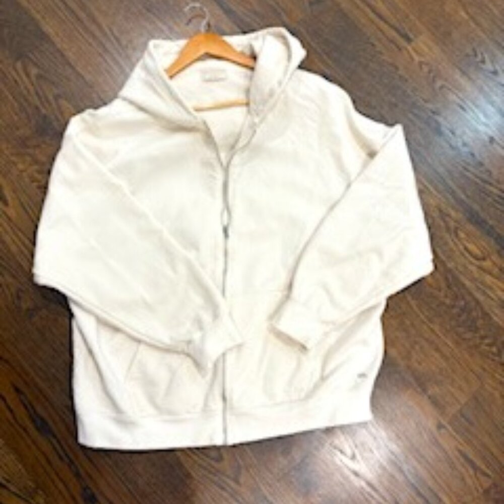 Oversized full zip hoodie cream- O/S oversized look